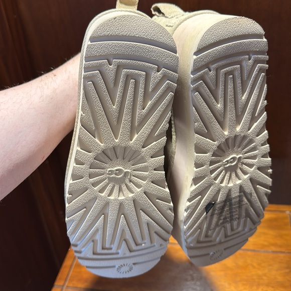 Beige Suede Platform Ankle Boots - Picture 4 of 4